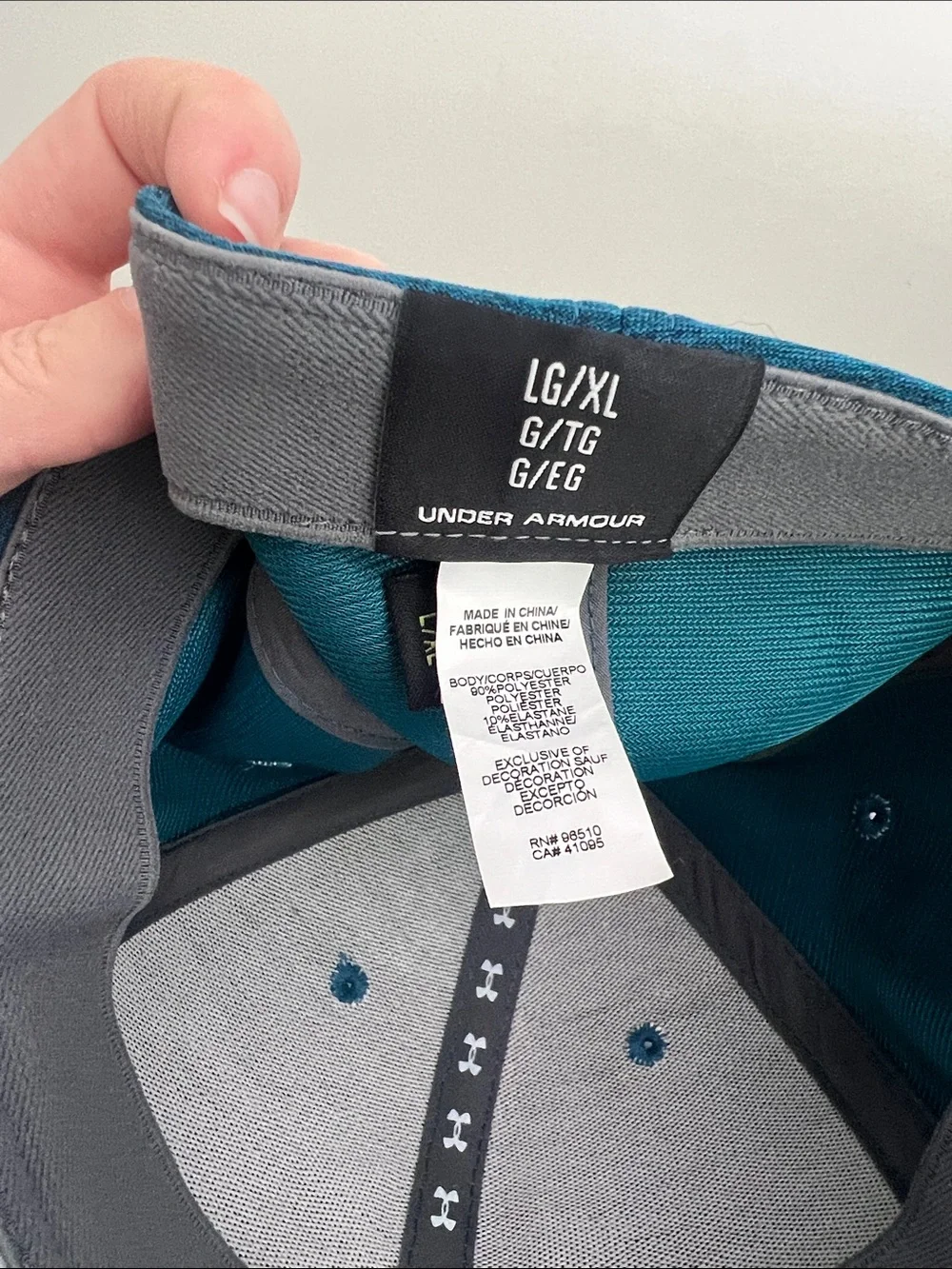 Under Armour Mens Blitzing 3.0 Teal Heather Stretch Fit Hat LG/XL